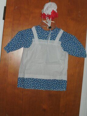 NWT Official Raggedy Ann Pet Costume Dress & Cap with Wig Cosplay Halloween ~ M